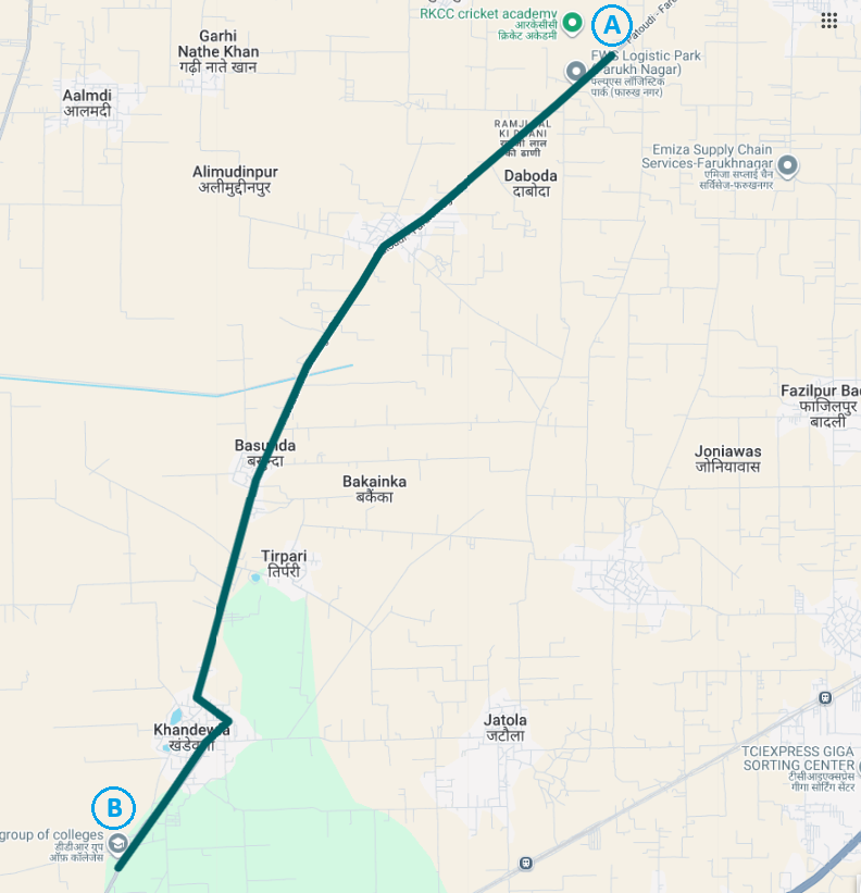 Daboda to Khandewla - 8.71KM